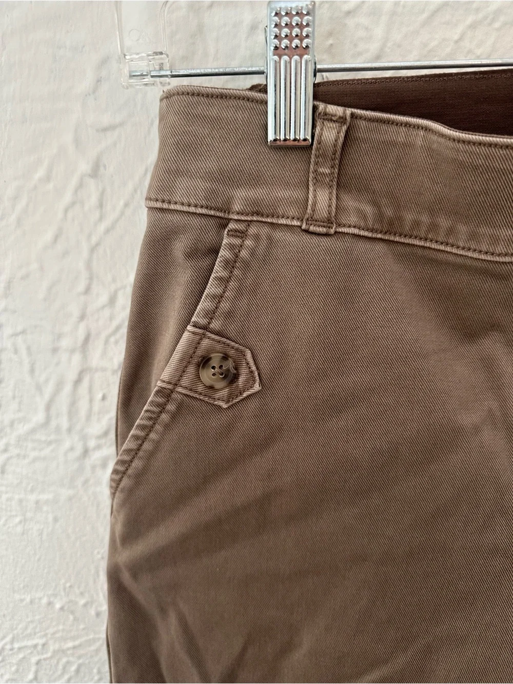 SPANX Women's Petite Small Cropped Pants Brown Stretch Shaping Slim Straight - Picture 2 of 6